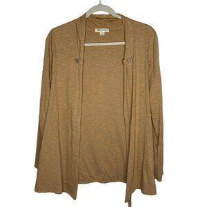 Pendleton Open Front Cardigan Women's Size Small Light Brown Cross Embellished